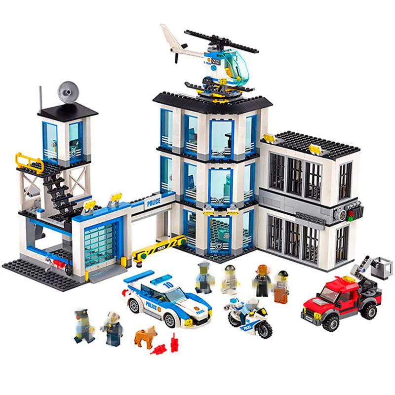 

BELA 02020 NEW City Police Station Building Blocks Set Bricks Toys For Children Christmas Gifts Compatible LegoINGly City 60141