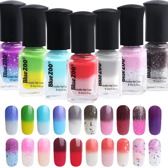 6ml Bottle 20 Color Water Gel Nail Polish Glitter Chameleon 6ml Bottle 20 Color Water Gel Nail Polish Glitter Chameleon Temperature Change Lacquer