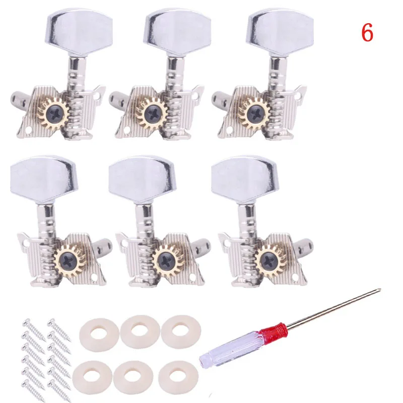 1 компл. 6 шт. электрическая гитара струны поворотные колышки 3R 3L железные закрытые классические головки Тернер ручка заблокирована аксессуары для гитары запчасти - Цвет: No.6 left and right