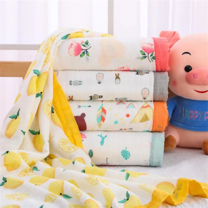 4 слоя бамбуковое волокно, мягкие летние муслиновые Одеяло динозавр для ребенка пеленать одеяло; Банное полотенце детское одеяло для новорожденных
