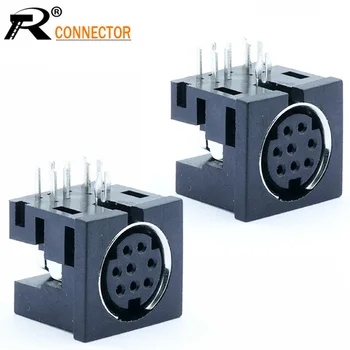 

10pcs/lot 8 Pin Mini DIN Female Jack Right Angle / 90 Degree PCB Panel Mount 8 Pin Mini DIN Jack Socket Chassis Terminals