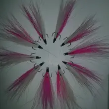 10 шт., крючки с закругленным хвостом, белый/розовый цвет, Размер 6