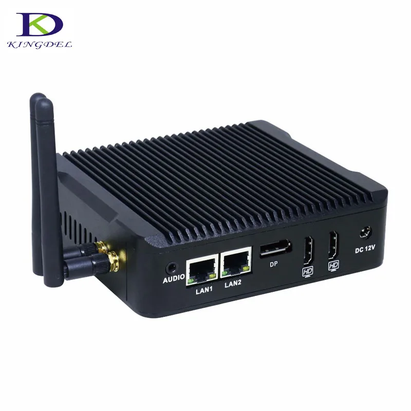 New arrive Fanless font b PC b font Celeron Quad CoreN3160 2 24GHz 2HDMI 1DP support