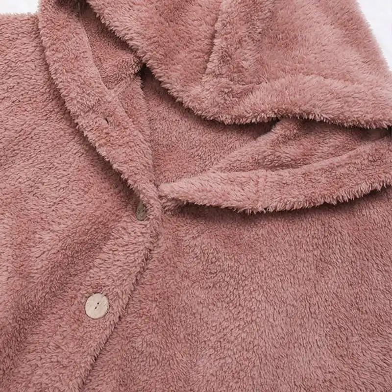 Женские куртки на пуговицах, кардиганы, зимние осенние пушистые пальто, женская Повседневная Верхняя одежда с капюшоном и длинным рукавом, пальто размера плюс, топы 5XL