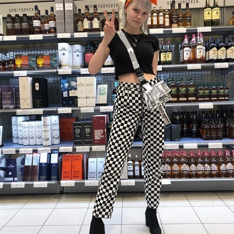 Sexy Checkered Pants Plaid Pants sweatpants women Trousers Back Zipper pants Femme Casual Trousers pantalon cuadros mujer Sexy Checkered Pants Plaid Pants sweatpants women Trousers Back Zipper pants Femme Casual Trousers pantalon cuadros mujer