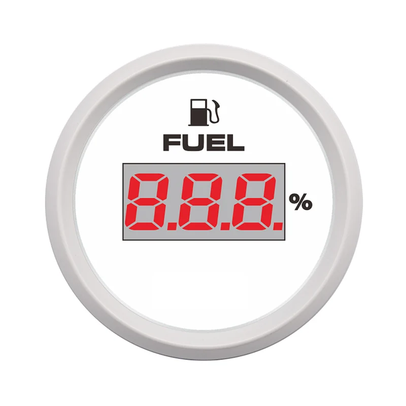 2 ''52 millimetri Marine Indicatore di Livello Del Carburante Indicatore Meter Impermeabile 12 V/24 V Per Auto Barca Camion barca con 8-colore della Retroilluminazione regolabile