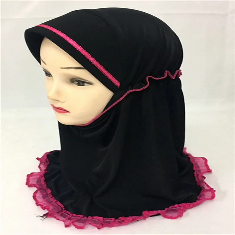 12PCS 2017 New Child Girls Kids Muslim Beautiful font b Hijab b font Islamic Arab Scarf