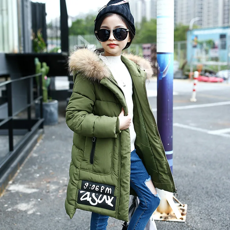 

2019 New Winter Ccoat Girls Fur Hooded Parkas Coats for Girls Clothes Thick Warm Cotton Kids Outerwear Children Top