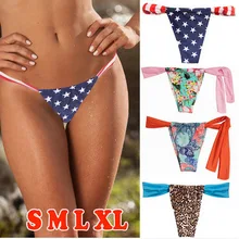 Купальник Шорты бикини T плавки сексуальные женские плавки с бантом черные короткие бикини Бразильяно пляжные купальники с принтом цветов