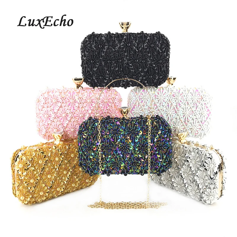 

Evening Bags 2019 New Arrive Beading Women's Day Clutches Fashion Bags ladies evening clutch bag Wedding Purse Party dinner bag