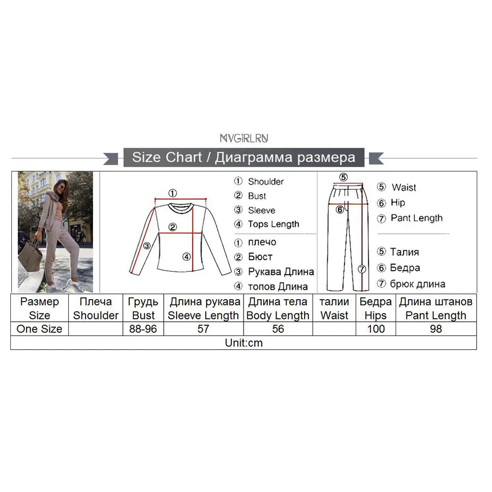 MVGIRLRU Женский вязаный костюм, свитер на молнии, комплект из 2 предметов, меховой кардиган с капюшоном, топы и штаны, комплект из двух предметов