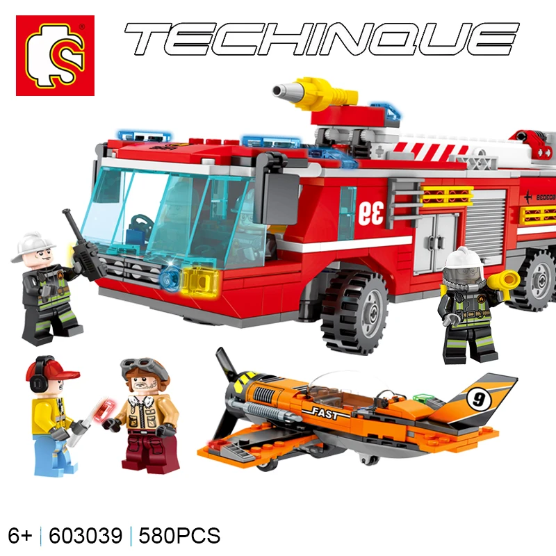 

Sembo Technic 603039 Fire Trucks Car Compatible With City Series Building Blocks Bricks Model Educational Toys Diy Gifts
