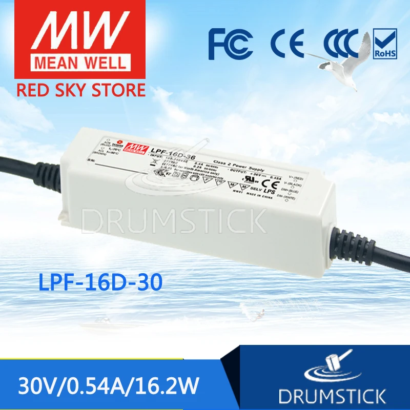 

MEAN WELL LPF-16D-30 30V 0.54A meanwell LPF-16D 30V 16.2W Single Output LED Switching Power Supply