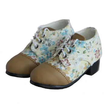 

[wamami] 48# Brown Flower Shoes For 1/4 MSD DOD BJD Dollfie Medium Heel Shoes