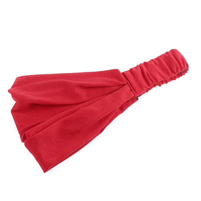 Helisopus новая повязка на голову из хлопка Женская эластичная широкая повязка для волос крученая бандана аксессуары для волос женский головной Убор - Цвет: red