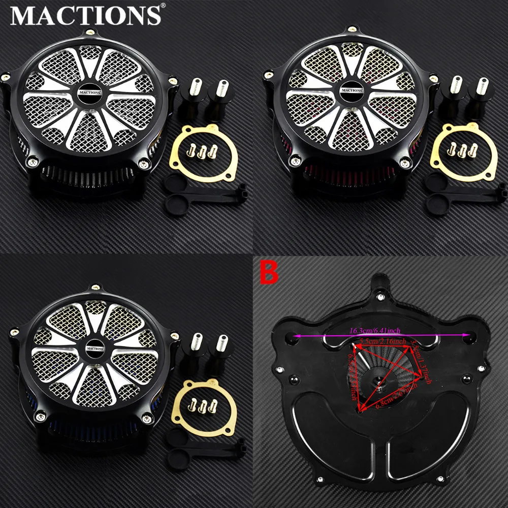 Filter Asupan Pembersih Udara Kerajinan CNC Sepeda Motor untuk Harley