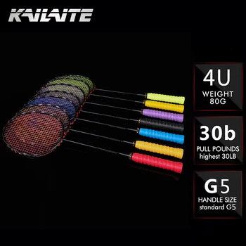 KAILITE 4U 82g G5 Ultra Light Full Carbon Badminton Racket 20-30LBS gratis Grips en Polsband Sport Concurrentie Badminton