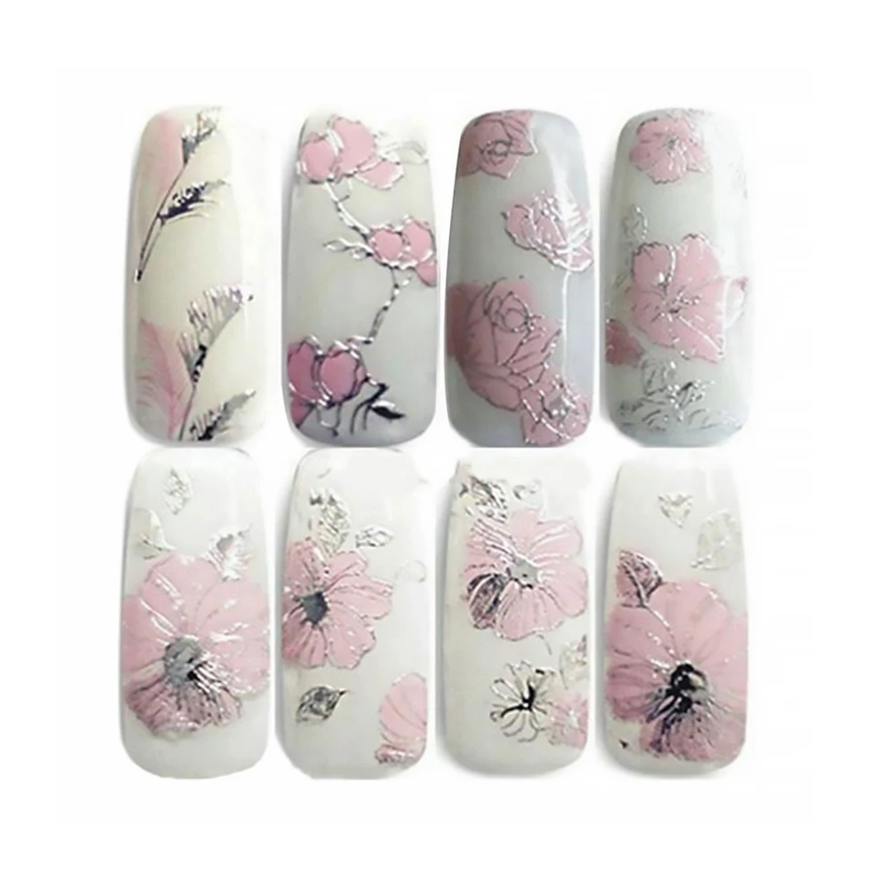 

2 Sheets 3D Nail Art Stickers Nail Art Decals Diy Decorations Water Transfer Nail Care Adhesive Manicure Stickers Colorful