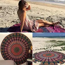 Nueva indio mandala tapiz tapiz gasa de boho hippie ronda impreso playa tiro toalla yoga mat manta decoración del hogar