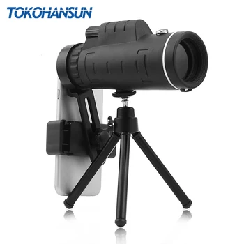 

TOKOHANSUN 40x60 zoom Monocular Telescope Wide-angle Magnifier Telescope With Mobile phone Lens Dust Cover Compass for iPhone 8