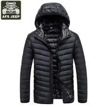 Брендовая Легкая белая куртка на утином пуху, мужская повседневная куртка с капюшоном и воротником, приталенная теплая ветровка, пуховик, однотонное пальто для мужчин