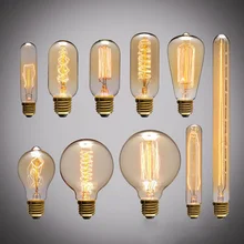 Ретро Edison led светильник лампочка E27 220 В 40 Вт ST64 T10 T45 T300 G95 нити Винтаж ампулы лампа накаливания Эдисона лампа