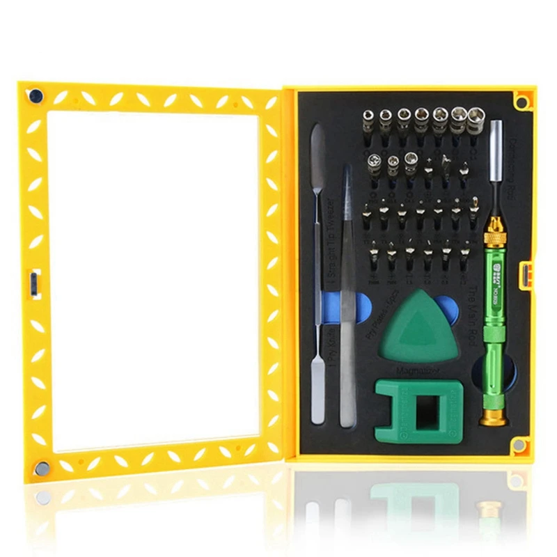 

Best Multi-Function Precision Screwdriver Set With Tweezers Magnetizer Spudger Screwdriver Bits Repair Tools Kit Set