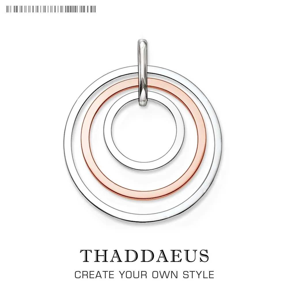 

Pendant Three Circles Pink,2017 Brand New Fashion Glam Jewelry Thomas Style Bijoux Necklace Accessories Gift For Ts Soul Woman