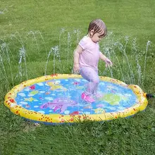 ПВХ детские надувные брызги для воды, летние детские надувные травяные игрушки, открытый Летающий блюдце, водяной игровой коврик, детские игровые коврики