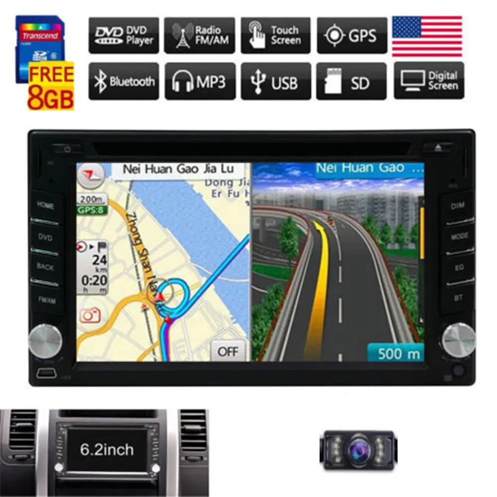 Два 2 din радио автомобильный dvd плеер gps навигация магнитофон Авторадио кассетный