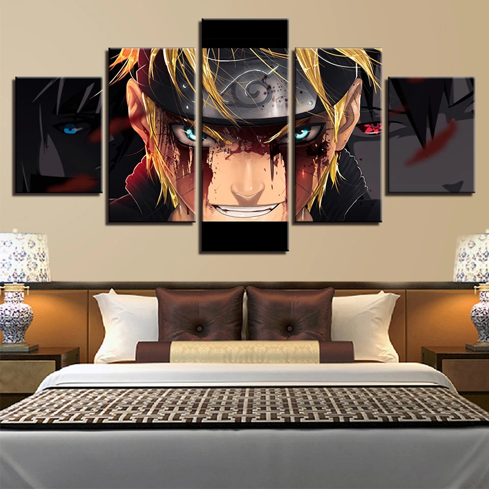Modern Canvas Painting HD Prints 5 Pieces Home Naruto Decoration Wall ...