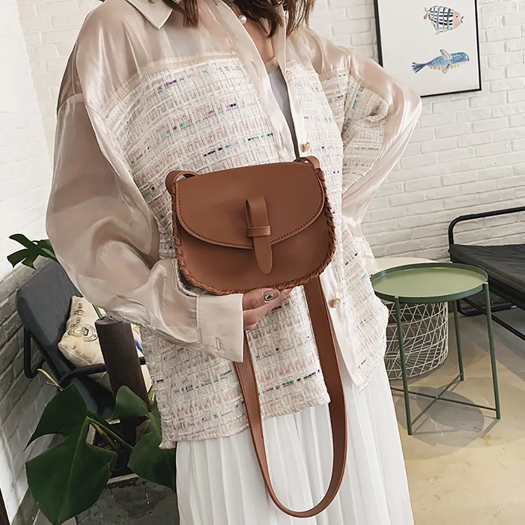 

Bags For Women 2019 PU Leather Handbags Wild Messenger Bag Fashion One-Shoulder Solid Color Small Square Pack bolsa feminina