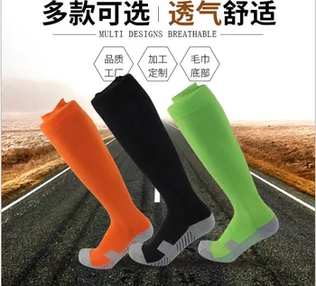 

2 pairs/Lot Fashionable Men Women Autumn Winter Slimming Compression Socks Knee High Thick Terry Football Running Long Sport