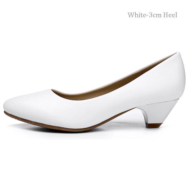 YALNN/женские туфли-лодочки на высоком каблуке, большие размеры повседневная обувь женская обувь без шнуровки на тонком каблуке 3, 5, 7 см, белого, черного цвета, с острым носком - Цвет: X8-WHITE-3CM HEEL