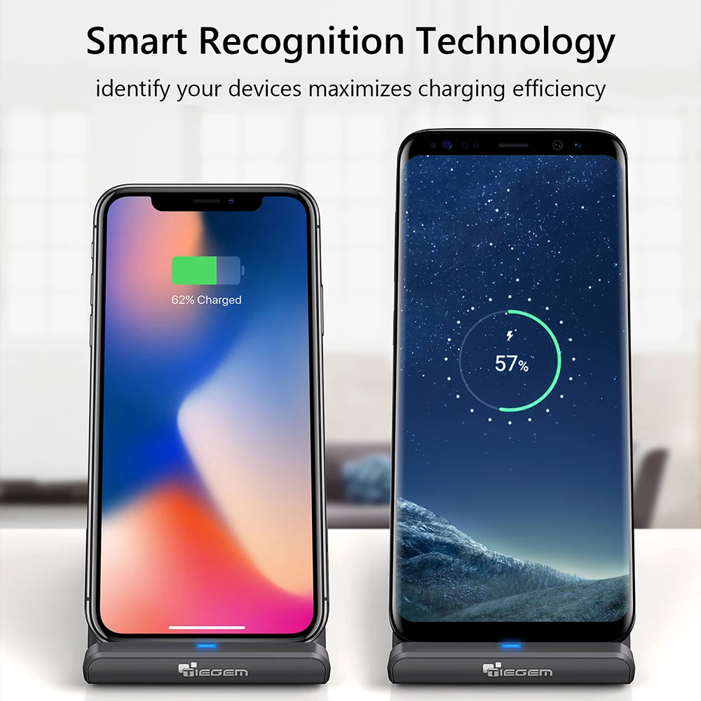 Беспроводное зарядное устройство TIEGEM 10 Вт Qi для iPhone 8 Plus X быстрая Беспроводная