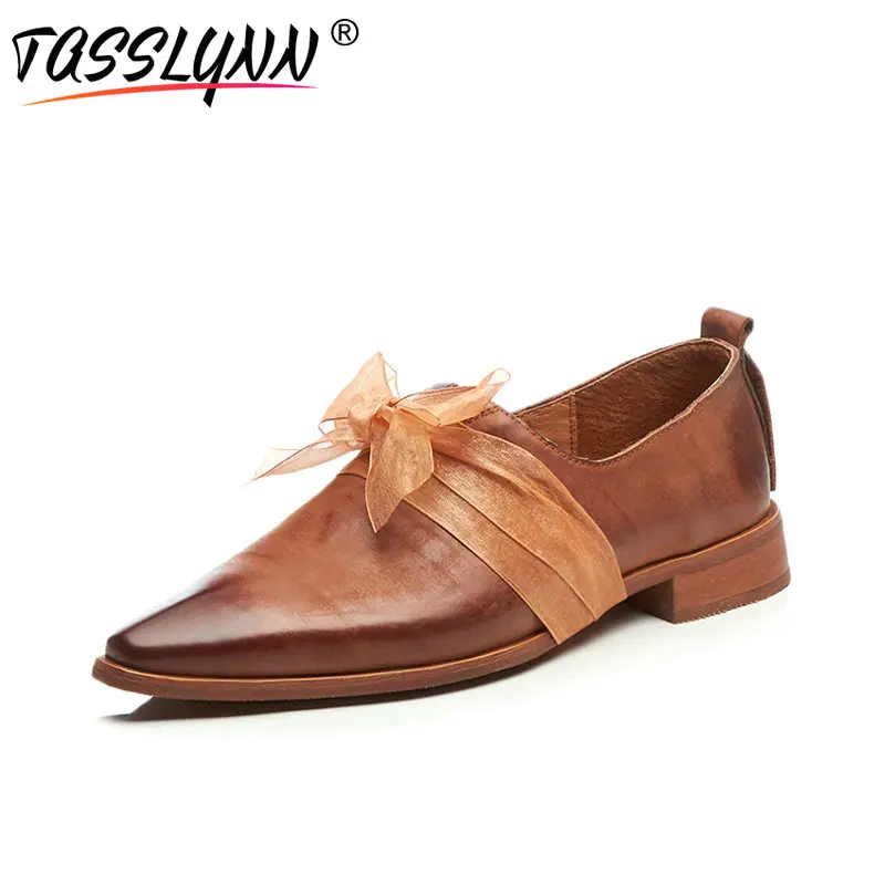 

TASSLYNN 2018 Women Pumps Pointed Toe Square Heels Spring Women Shoes Vintage Style Cow Leather +PU Leisure Shoes Size 34-41