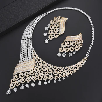 

Bridal african beads jewelry set Cubic Zirconia Nigerian Necklace Earrings Bracelet Ring wedding jewelry For Women bijoux femme
