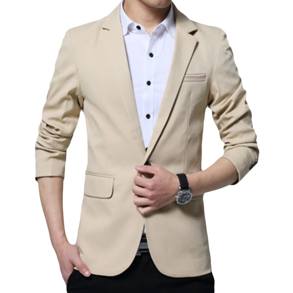 YUNCLOS EU Size New Men's Blazer Casual Slim Fit Jackets Solid Color Business Wedding Party Men Blazer Jackets blazer masculino