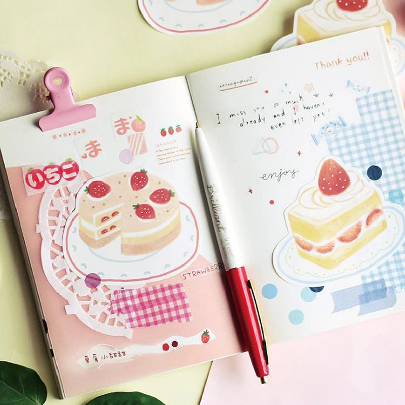 

1 Pcs Sweet Strawberry Cake Series Paper Memo Pads Sticky Notes Memo Notebook Stationery Papelaria Escolar School Supplies