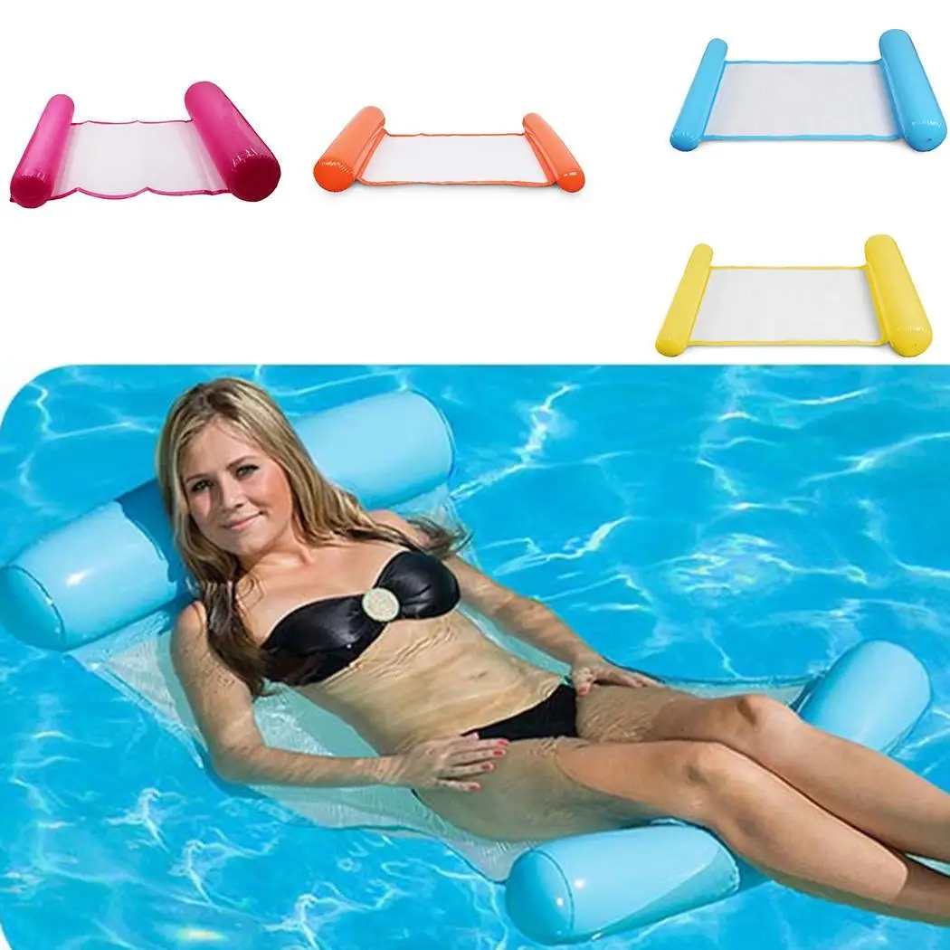 

Water Lounger Hammock Pool Float Inflatable Rafts Swimming Pool Air Lightweight Floating Chair Portable Swimming Pool Mat