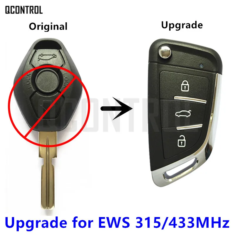QCONTROL дистанционного ключа для BMW X3 X5 Z3 Z4 1/3/5/7 серии изменение для EWS Системы 315 МГц/433 МГц с ID44(7935) чип HU58 лезвие