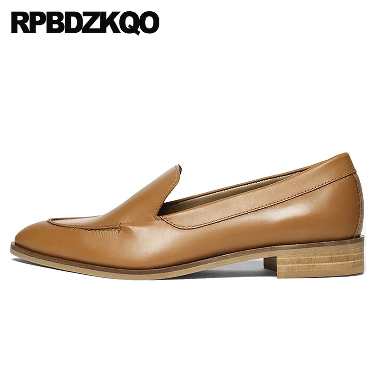

Vintage Women Oxfords Shoes High Quality White Brown Chinese Pointed Toe Low Heel Loafers Luxury Genuine Leather Ladies Patent