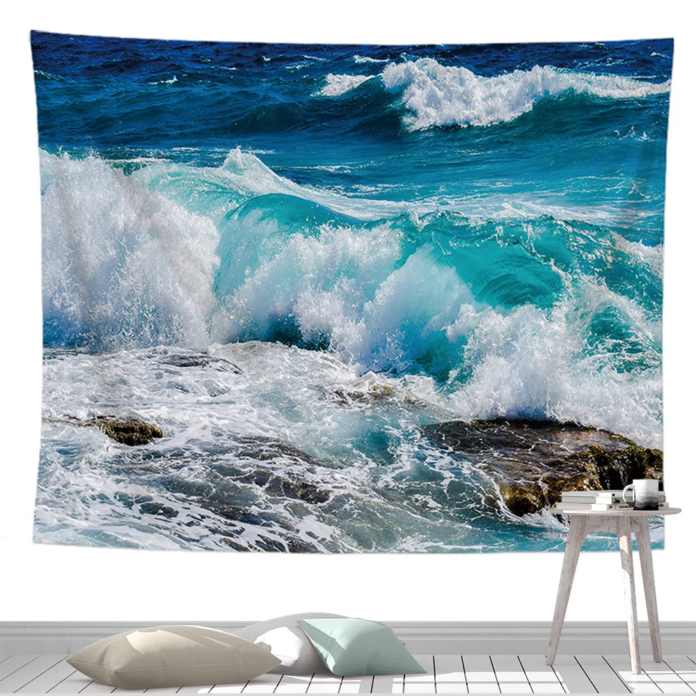 

SepYue Summer Surf Landscape Tapestry 100% Polyester Twill Hand Wash Bohemian Decoration for Home Wall Hanging