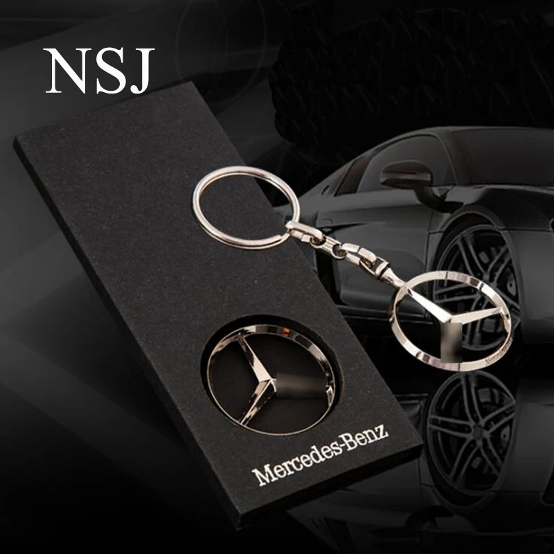 

Car Benz Key Ring Auto Keychain with Black Gift Box Car Accessories for Benz Stores Keychain Turbo Key Chains Car Gift NSJ-009