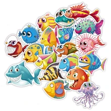 TD ZW 40 Pcs Lot Cute Cartoon Sea Fishes Stickers For Car Laptop Skateboard Pad Bicycle