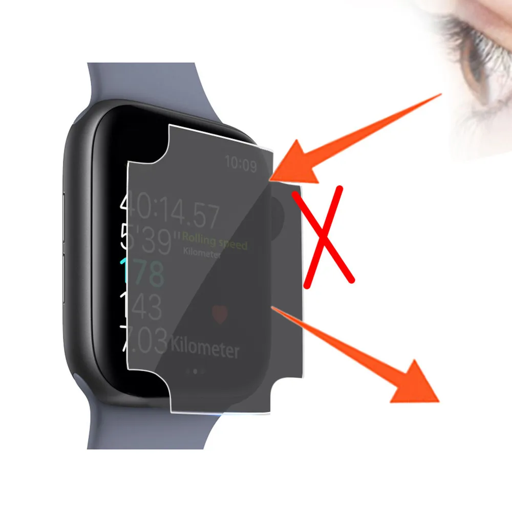 

SmartWatch Smart Watch Strap Smartband mi band 1PC For Apple Watch 4 40mm Anti-Spy Film Tempered TPU Full Screen Protector Hard