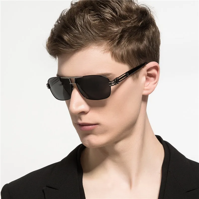 Мужские солнцезащитные очки, поляризационные, супер крутые, военные очки для полиции, для вождения, мужские, с квадратным антибликовым покрытием, солнцезащитные очки, фирменный дизайн, UV400