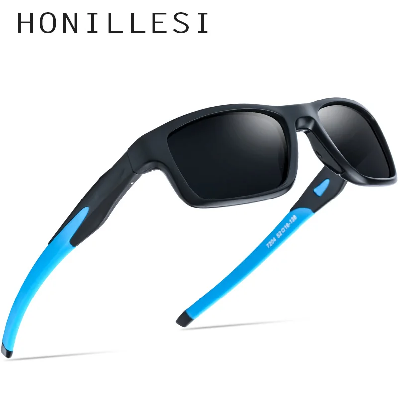 TR90 поляризованных солнцезащитных очков Для мужчин Спортивная обувь для вождения на открытом воздухе квадратные очки Для женщин анти-скольжение силиконовые оттенки TR 90 солнцезащитные очки для мужчин 7204 - Цвет линз: blue gray