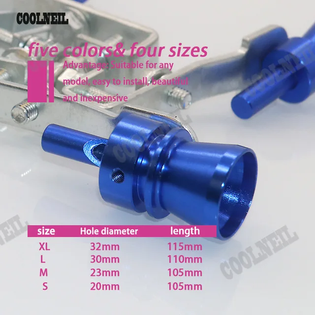 

Hot selling Aluminium alloy Turbo Sound Whistle Turbine Whistle Exhaust pipe Tailpipe Blow off Valve Simulator size M