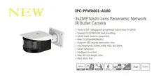 Free Shipping DAHUA NEW Product 3*2MP Multi-Lens Panoramic Network IR Bullet Camera IP67 IK10 POE Without Logo IPC-PFW8601-A180